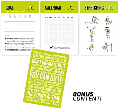 NewMe Fitness Battle Rope Workout Cards - 62 Exercise Card Deck
