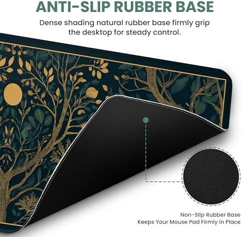 Aesthetic Desk Mat, Cute Hidden Bloom Desk Pad Protector for Work & Decor, 35.4" x 15.7", Pretty Non-Slip Extended Mouse Pad for Office or Home