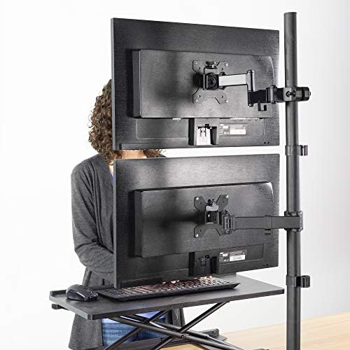 VIVO Black Pole Mount Monitor Arm for 17 to 32 in Screen, MOUNT-POLE01A