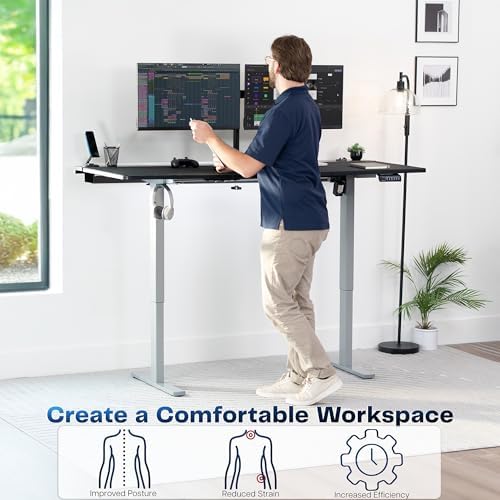 VIVO Black 71 x 30 in Standing Desk, DESK-KIT-1G6-P3B-71