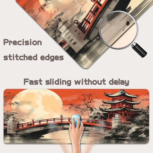 Mouse Pad Gaming - Desk Mat for Keyboard and Mouse - Large Mouse Pads for Desk, Gaming Mousepad with Non-Slip Base, Desks Pad (31.5" X 11.8") for Game, Office and Home