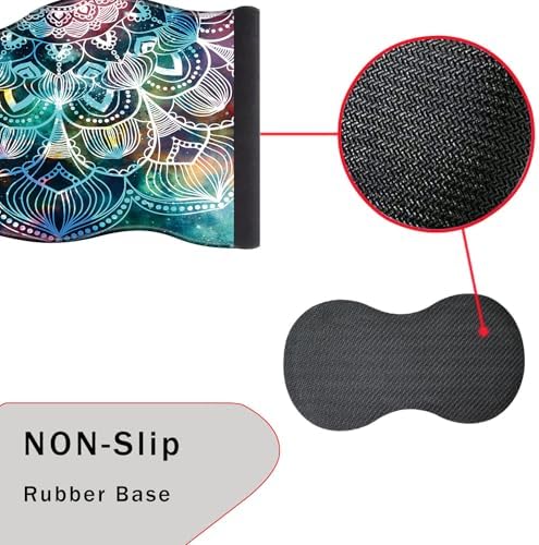 Mouse Pad with Wrist Support + Desk Mat + Coaster 3 in 1 Set, XXL Large Gaming Mousepad Ergonomic Mouse Pads for Desk Computer Laptop Office,Mandala in Galaxy