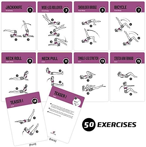 NewMe Fitness Pilates Workout Cards, Fitness Deck for Women and Men