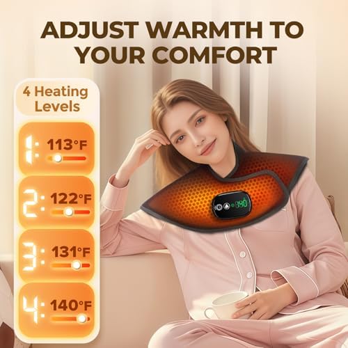 Neck and Shoulder Heating Pad for Pain Relief Cordless