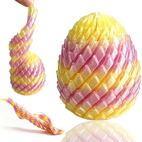3D Printed Fidget Toys, Twisty Fidget Dragon Egg, Spiral Slippery Egg Toy