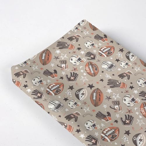 Cartoon American Football Sports Helmets Gloves Stars Baby Changing Pad Cover,Unisex Sports Nursery Diaper Changing Table Pad Mat Sheet for Boys Girls-16x32
