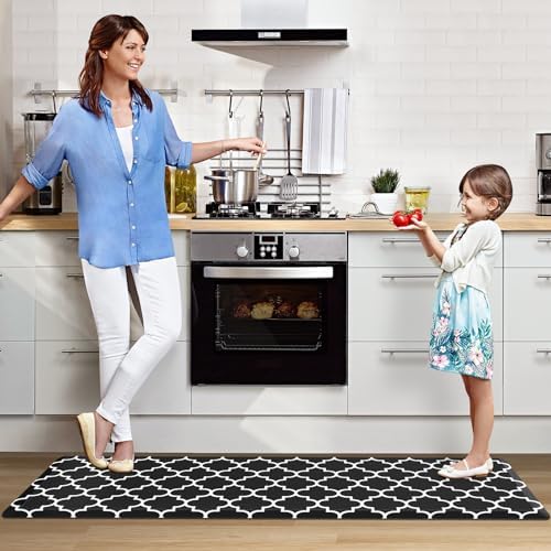 WISELIFE Anti Fatigue Mats for Kitchen Floor, 24" x 70", 4/5 Inch, Black