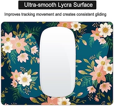 Small Mouse Pad, Mini Mouse Pad 6 X 8 Inch with Non-Slip Rubber Base for Keyboard Tray Laptops Wireless Mouse Home Office Travel, Washable & Portable (Spring Summer Flowers)