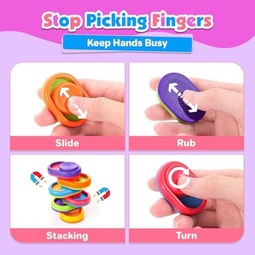 Magnetic Fidget Toys Bulk: 24Pcs Textured Sensory Clicker Toy for Kid Adult