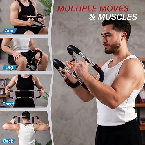 Twister Arm Trainer - Chest Workout Equipment for Home Gym, Forearm Trainer & Muscle Exerciser for Men and Women, Portable Home Workout Strength Training, Upper Body Exercise Bar
