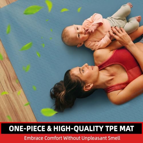 Extra Large Yoga Mat – 72"x48" or 78"x57", 1/4"–1/2" Thick Mat for Women & Men, TPE Non-Slip Pilates Mat for Home Gym, Yoga, Stretching, Meditation