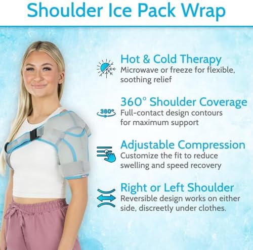 Arctic Flex Shoulder Ice Pack Brace - Rotator Cuff Cold Gel Wrap Therapy