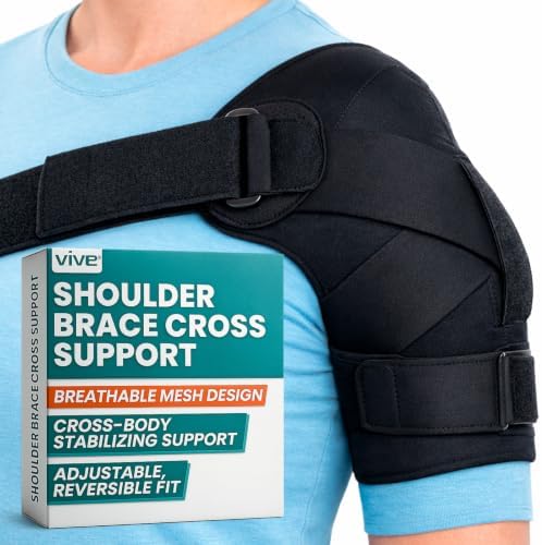Vive Shoulder Cross Support Brace - Rotator Cuff Adjustable Stability