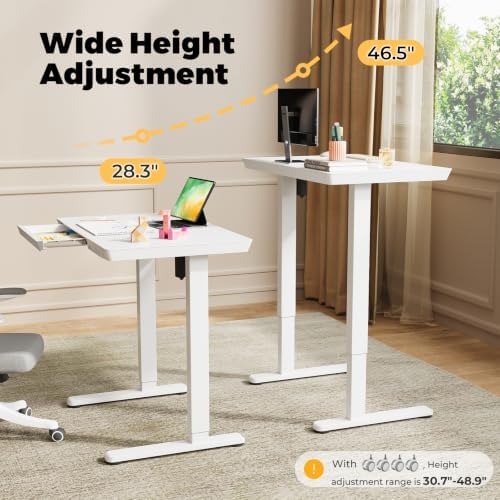 32" Electric Standing Desk with Drawer, Rolling Laptop Desk