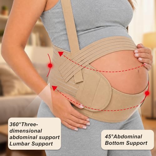 Pregnancy Belly Band, Pregnancy Support Belt, Beige, Large