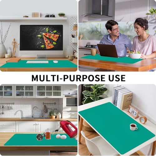 Bloss Green Desk Mat, Leather Desk Pad, Desk Matt for Desktop, Waterproof Desk Pad Mat, Computer Mat for Office Work/Home/Decor/Desk Protector/Cover(31.5 x 15.7 Inches)