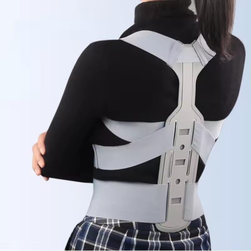Invisible Posture Correction Belt Breathable Scoliosis Back Brace Spine Shoulder Support Chest Corrector Orthosis Soft (Gray,Small)