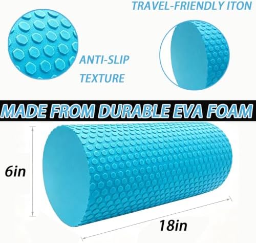 Foam Roller for Exercise, Pilates, Back Physical Therapy, 18" X 6" Round