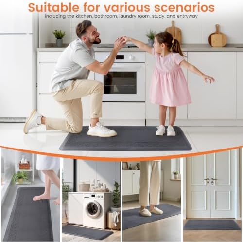 4/5 Inch Thicker Kitchen Mats Anti Fatigue Comfort Mat Standing Desk Rugs