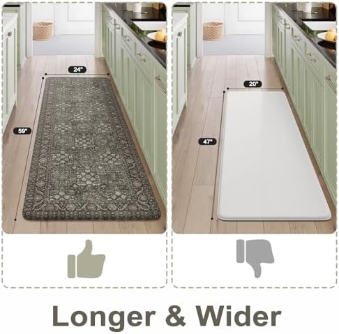 KIMODE Kitchen Mats Cushioned Anti Fatigue, Farmhouse Kitchen Runner Rugs