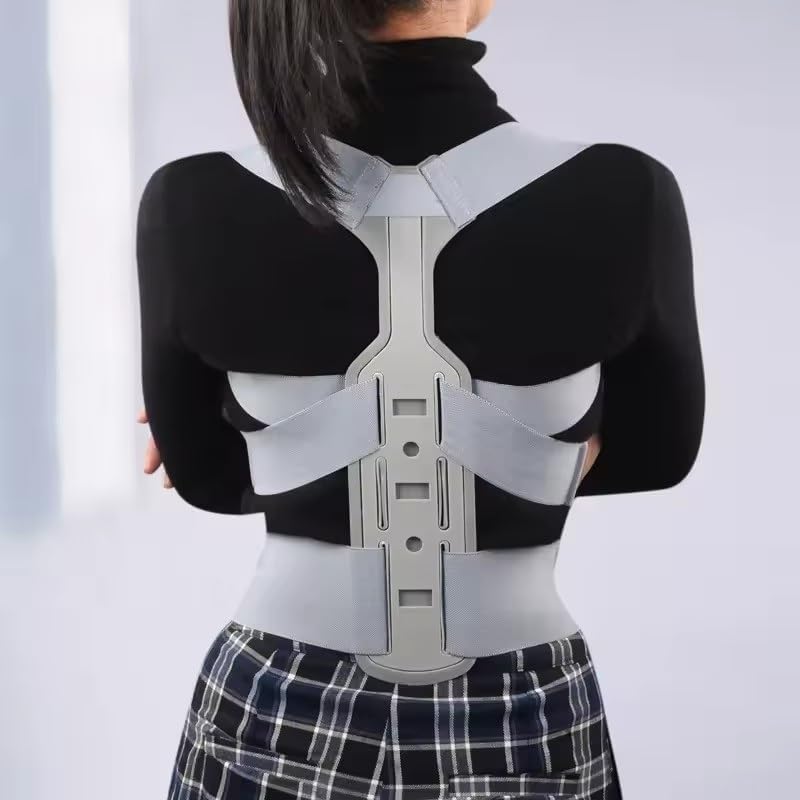 Invisible Posture Correction Belt Breathable Scoliosis Back Brace Spine Shoulder Support Chest Corrector Orthosis Soft (Gray,Small)