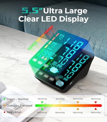 Automatic Upper Arm Blood Pressure Monitor, 3*199 Sets Memory, Black