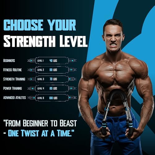 Twister Arm Trainer for Men & Women – Adjustable Chest Expander & Arm Strength Trainer, Home Gym Equipment for Body Workout, Chest Trainer with 2 Springs, Finger Stretcher & Workout Gloves