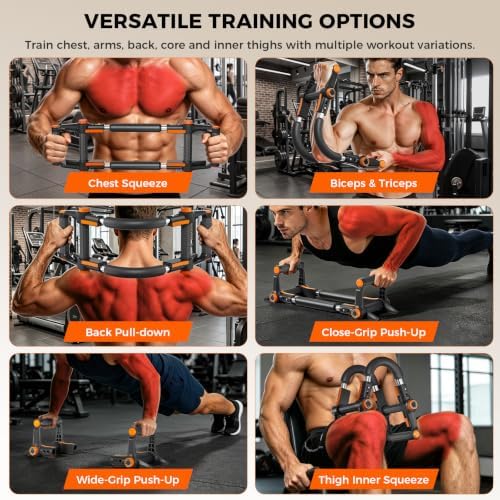 Twister Arm Trainer, 3-Mode Chest Exerciser with Push Up Bars