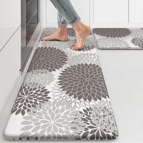 KIMODE Anti Fatigue Mats for Kitchen Floor Cushioned Kitchen Rugs Sets of 2