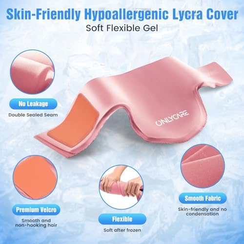 ONLYCARE Neck Ice Pack Wrap Gel - Upgraded Shoulder Ice Packs for Injuries Reusable, Hot and Cold Compress Ice Packs for Neck, Relief of Pain, Swelling, Sprains, Office Pressure