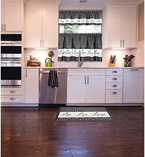 Anti-Fatigue Floor Comfort Mat, 18 x 30 in, Live, Love, Laugh Charcoal