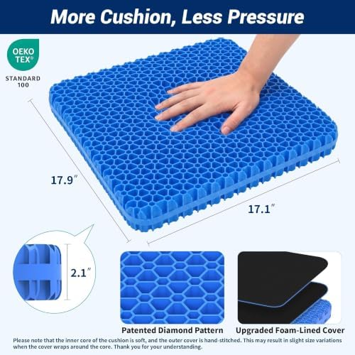 Gel Cooling Seat Cushion for Office Chair, Car Seat, XX-Large