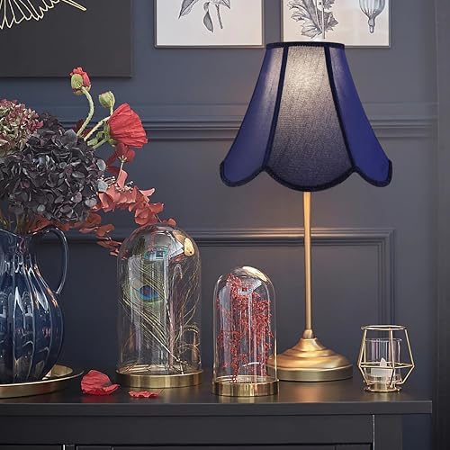 GO&SO Lamp Shades 1Pc,6" x 13" x 10.6",Scalloped Lamp Shade,Blue Petals