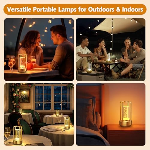 Rechargeable Table Lamp for Outdoor Indoor Portable Lamp with 3 Colors