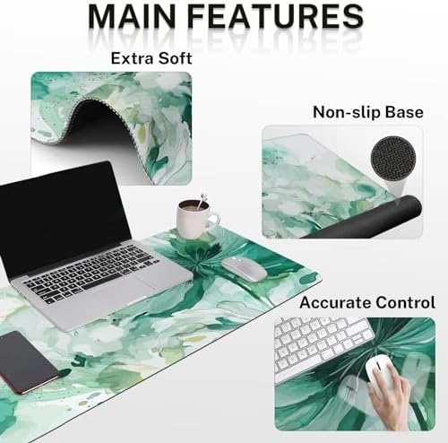 Britimes Keyboard Mouse Pad Set, 4 in 1 Desk Mat Set, Colorful Floral