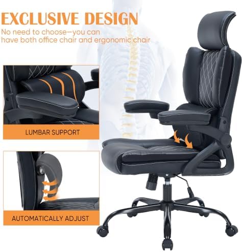 400lbs Executive Office Chair with Lumbar Support and adjustable headrest