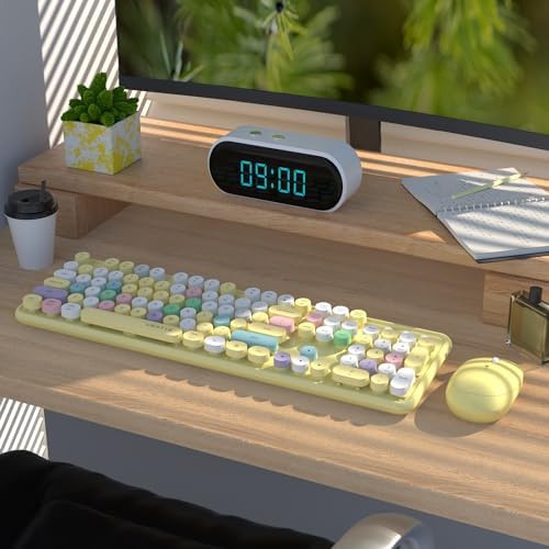 UBOTIE Colorful Wireless Keyboard and Mouse Combo (Yellow-Polychrome)