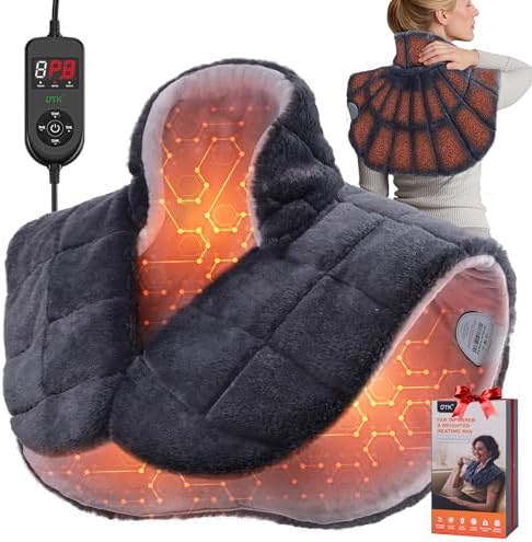 UTK Weighted Heating Pad for Neck Shoulder and Back Pain, 30s Fast Heat