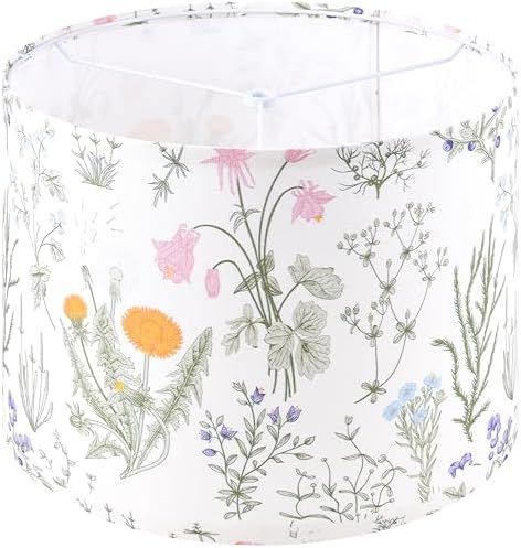 GO&SO Lamp Shades 1Pc,13" D x 10" H,Drum Lamp Shade,Multicolored Floral