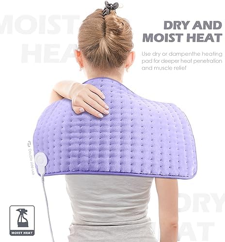 Heating Pad for Back Pain Period Cramps Relief with 6 Heat Settings 12"x24"
