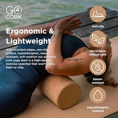 Go4Cork Cork Yoga Block | Non-Toxic, Alternative To Foam Yoga Blocks | Odorless, Soft, Non-Slip, Workout & Exercise | Yogi Gift Accessories | Men & Women | Eco Friendly, Sustainable