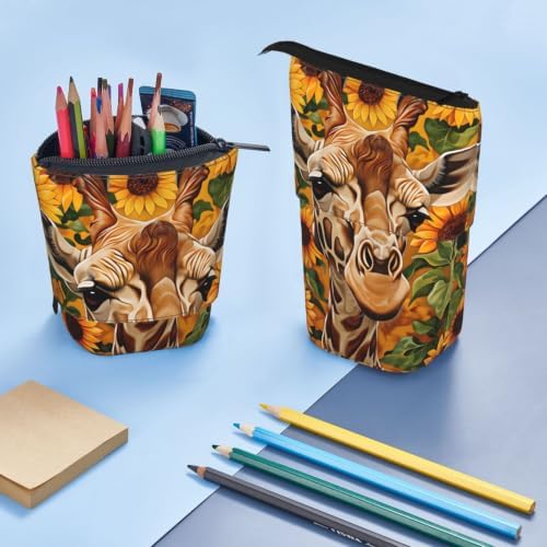 Sunflower Giraffe Standing Pencil Case