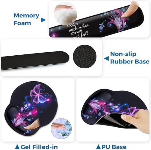 Mouse Pad and Keyboard Wrist Rest Support,Ergonomic Mouse Pad Set