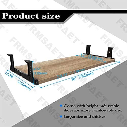 FRMSAET Office Product 20/24/30 inch Keyboard Drawer Tray(30 in, Burlywood)