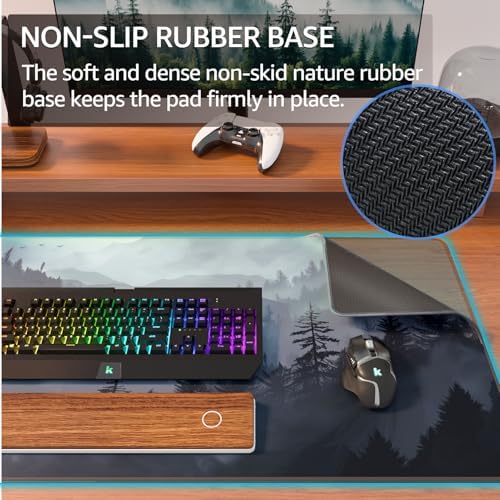 KTRIO Large Gaming Mouse Pad, Desk Mat, 31.5 x 15.7 in, Cloud Forest, XXL