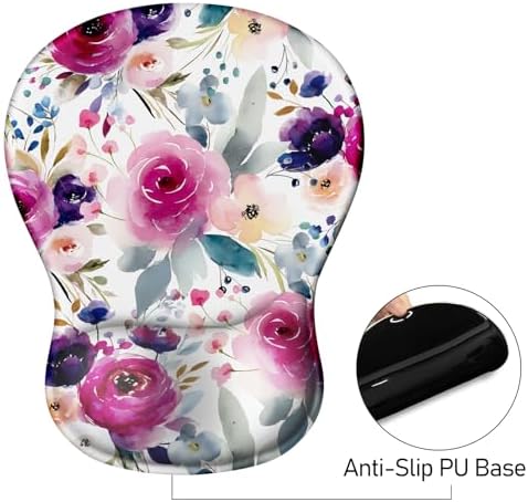 Flower Mouse Pad with Gel Wrist Rest, Ergonomic Mousepad Office Gifts