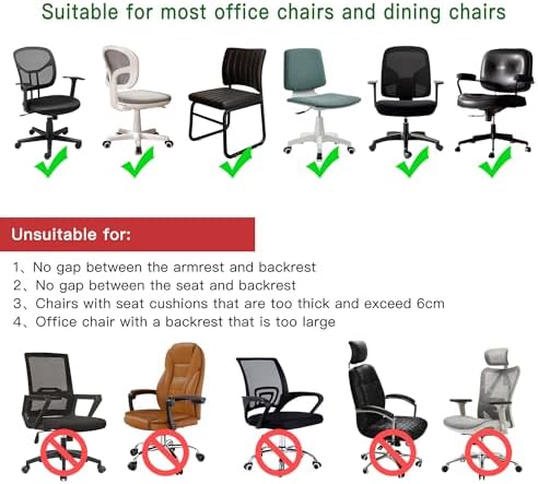 High Elasticity Anti Slip Office Chair Cover, Split Design for Easy Installation,Universal Desk Chair Cover wear-Resistant and Scratch Resistant (Light Gray, Chair seat Cover + Back Cover)