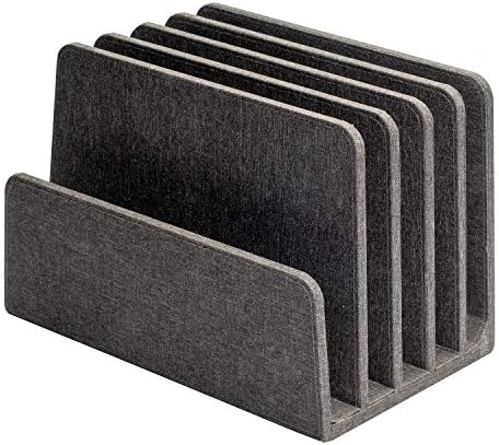 MobileVision Multi Device Stand & Organizer for Smartphones, Tablets and Laptops, Executive Dark Gray, 5 Slots