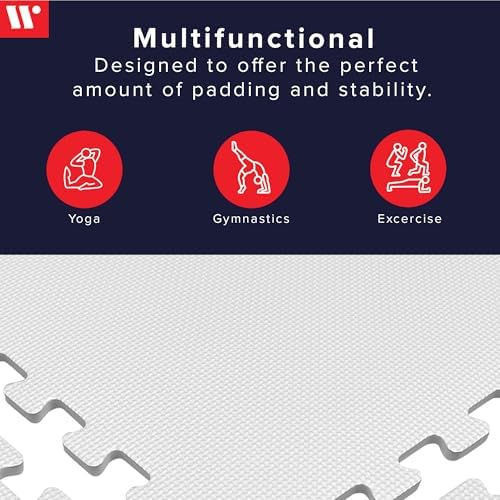 We Sell Mats 3/8" Thick Multipurpose EVA Foam Exercise Floor Mat, Interlocking Tiles, Anti-Fatigue for Home or Gym