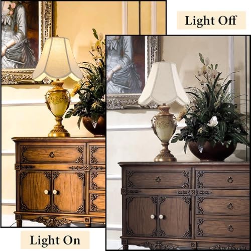 GO&SO Lamp Shades 1Pc,6" x 13" x 10.6",Scalloped Lamp Shade,Beige Petals